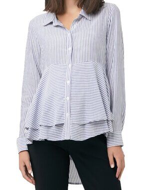 Ripe Women's Maternity Blouse Top Stripes Blue Motherhood Pregnancy Size MXS